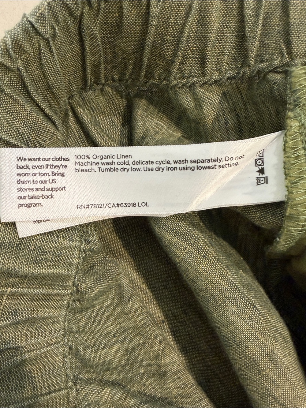 Eileen Fisher Washed Organic Linen Délavé Lantern Pants (B8) - Picture 4 of 4